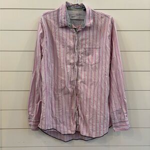 Arnold Zimberg 100% Cotton Pink Striped Men's Button Down Shirt